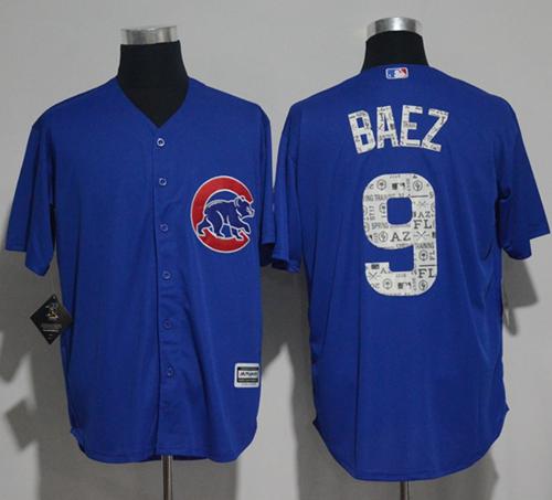 Cubs #9 Javier Baez Blue Spring Training Authentic Flex Base Stitched MLB Jersey